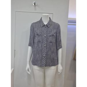 벨리시앙 세이브존04 체크 스탠카라 반팔 자켓 JK3107