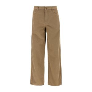 버버리 카키 와이드 코튼 캔버스 팬츠 8108341 QUILL