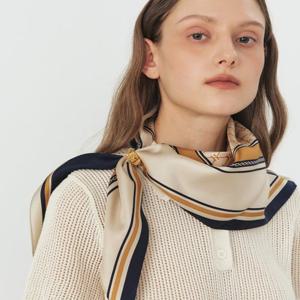 [헤지스] 네이비 헤리아토 실크 스카프 (링포함) HISC5F630N2