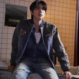 [버커루]남성 크랙 스웨이드 바시티 패딩 점퍼 B234LI370P