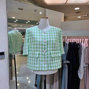 [JJ JIGOTT]반팔체크크롭재킷(GN5A0JKJ8)_BP