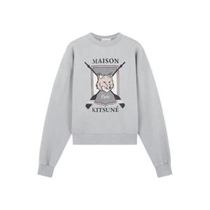 메종 키츠네 컬리지 폭스 프린티드 컴포트 스웨트셔츠 라이트 그레이 멜란지 LW00306KM0307-H120
