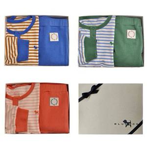 [블루독8-키즈] 택1 오렌지 컬러블럭스트라이프내의세트 상하복 속옷 라운지 언더웨어 두돌선물 25W1053208