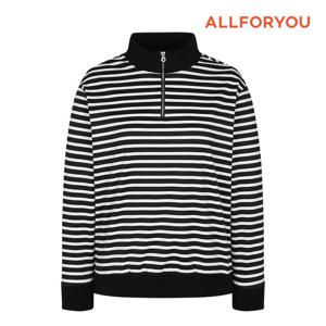 [올포유] 여성 스트라이프 반집업 티셔츠 ALTHM7331-199