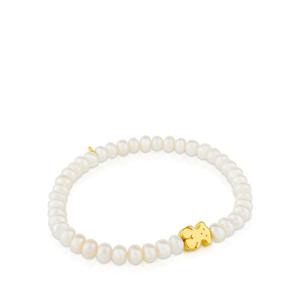 [토스(주얼리)][TOUS] 18K 골드 스위트 돌스 진주 스트레치 팔찌 015911000