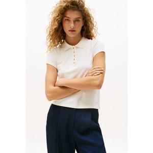 [타미힐피거종합관] 여성 슬림 골드 버튼 폴로 셔츠 (T22F6TPI001WT1 YA8)