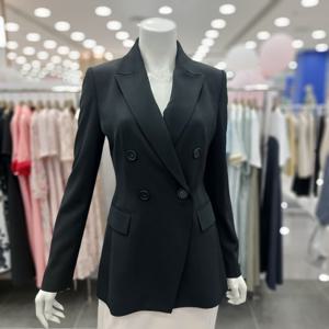 [아니베에프]A44WJK300 카라넥 허리 라인 더블버튼 쟈켓