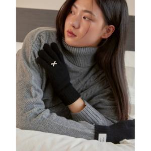 [질스튜어트핸드백]리본 장식 포인트 핑거홀 터치 장갑 JAGV5F810 BK