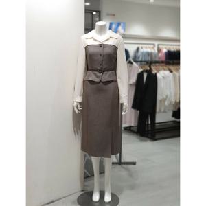 [KL][KL] 셔츠배색 뷔스티에 H 라인 원피스 KGOPPI9000 (P003674