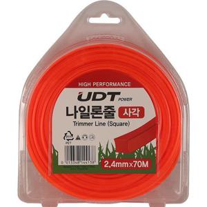 예초기 나일론날 -UDT 2.4 x 70M(오렌지-사각) 고무날