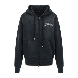 아미리 할리우드 가우즈 코튼 후드 집업 AMJYHD1132 BLACK