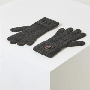 [닥스핸드백] 그레이 캐시미어100% 닥스베어 자수 장갑 DCGV5F288G2