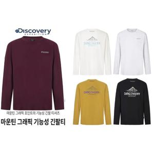 [디스커버리] 25년 가을신상 공용 마운틴 그래픽 세미오버핏 긴팔티 DXRL21054