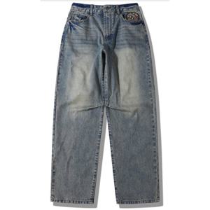 [지프]도밍고 워싱 인심 턱 와이드 데님팬츠 (JQ3DPU531ID)