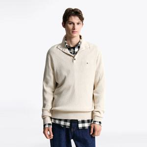 [공식][타미힐피거] 스트럭처 모크넥 버튼 스웨터 (T12F7KPO110MT1HGF)