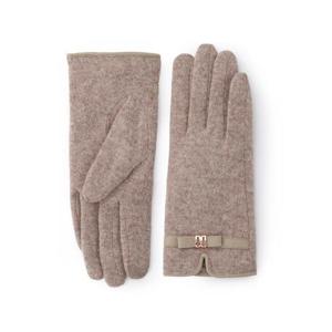 [닥스핸드백] 베이지 울 DD리본 스마트폰터치 장갑 DCGV5F209I2