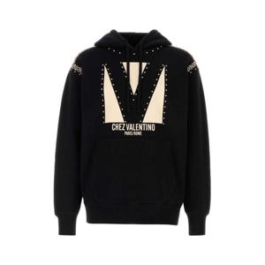 발렌티노 가라바니 후드 티셔츠 7V3MF28NB1J 0NO Black