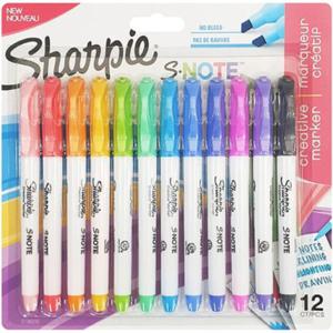 샤피 S-NOTE 리얼 파스텔 형광펜 12색 세트