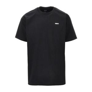 오베이 로고 프린트 크루넥 레귤러 핏 티셔츠 22MC0001480 BLAC