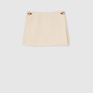 구찌 리넨 캔버스 스커트 826596Z8B2U 9853 WHITE