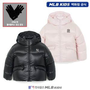 [MLB키즈US] (7FDJB2556) [플리스장갑증정] 걸스 프리즘 립스탑 크롭 덕다운 아동패딩 키즈패딩