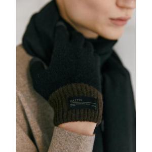 [헤지스]HJGV5F850BK_남여공용 블랙 컬러배색 울캐시미어혼방 장갑