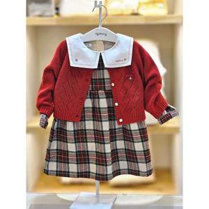 아가방 세이브존02 레드체크원피스(가디건) 02s724054