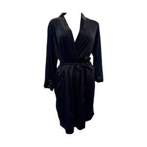 [섹시쿠키]블랙 샤무즈 레이스 여성 가운 SCWNZ921