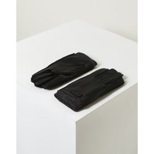 [헤지스]HJGV5F127BK_남성 블랙 로고장식 염소가죽 장갑