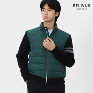 빌리버스 남성 데일리 등산 배색 소매 니트 집업 골프웨어 패딩 자켓 점퍼 BBLT050