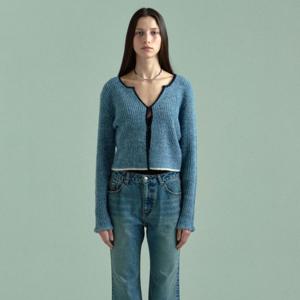 [플랙진]여성 윈터 카라 포인트 가디건 니트 (PWTH4NTL58W)