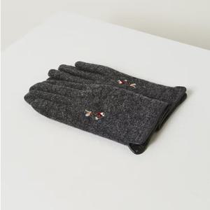 [닥스핸드백] 그레이 울 닥스훈트자수 스마트폰터치 장갑 DCGV5F204G3