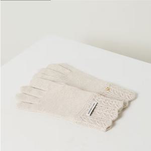 [닥스핸드백] 아이보리 DD로고 펀칭 캐시미어 장갑 DCGV5F620IV