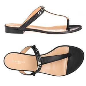 24SS 여성 메탈 로고 플랫 샌들 블랙 BE3059E0XT 001