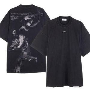 오프화이트 S MATTHEW 오버핏 티셔츠 OMAA161F23JER011 1077