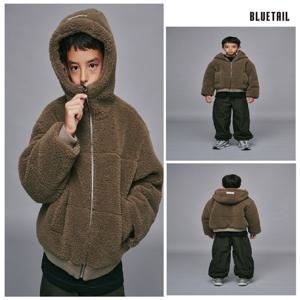 [블루테일]AZI1JP01BN 브라운 퀼팅 보아털 후드점퍼