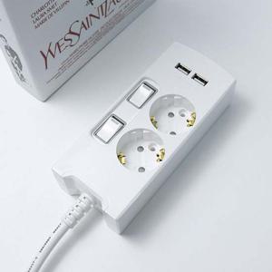 2구멀티탭 양극차단 USB 개별 스위치 멀티탭 2구 1m 1P 콘센트