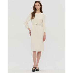 질스튜어트 뉴욕 여성 25FW 시즌오프아이보리 벨티드 7부소매원피스 JSDR5D460IV