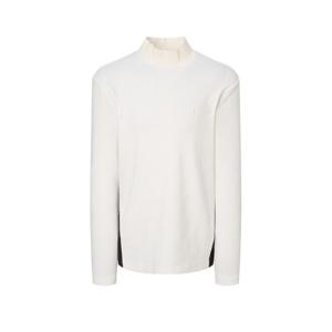 헤지스 골프 25FW 화이트 남성 자카드조직 긴팔 목 폴라 티셔츠 HUTS5D715OW