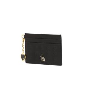 [헤지스]헤지스 블랙 이니셜패턴 소가죽 카드지갑 WIHO4F515BK