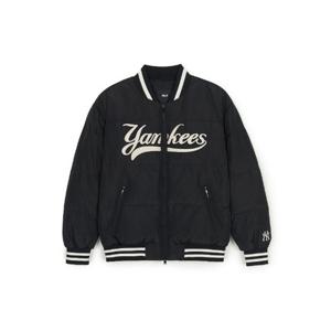 MLB패딩 JQT 3ADJV0346-50BKS 바시티 앞판 컬시브 립 중량 숏패딩 뉴욕양키스