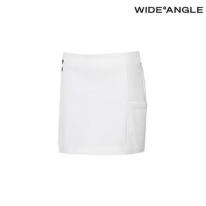 [와이드앵글]   WWW23Q12W3 CO 베이직 트리코트 본딩 H라인 큐롯 L (Off White)