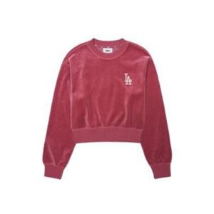 MLB긴팔티 JQT 3FMTB0924-07PKS 여성 베이직 벨벳 크롭 맨투맨