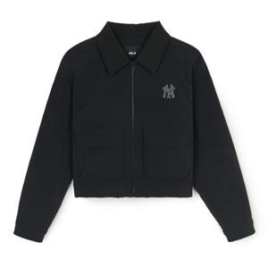 MLB자켓 JQT 3FJPB0146-50BKS 여성 베이직 카라 크롭 워크자켓