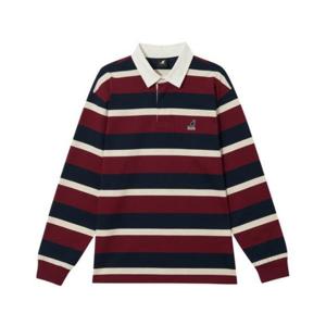 캉골긴팔티 CQK KRFC-LT35380BX 스트라이프 폴로 긴팔 티셔츠 3538 버건디