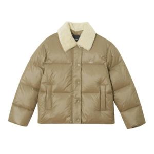 캉골패딩 CQK KRFW-JP81770BE 우먼스 시어링 칼라 다운 자켓 8177 베이지