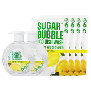 [뷰티 (기타)]슈가버블 주방세제 레몬크러쉬 470ml x2 + 1.2L x4