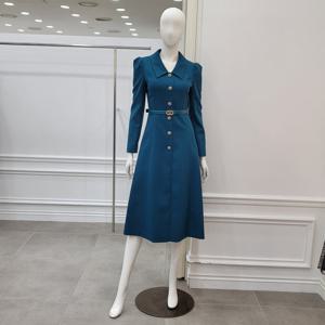 [미니멈]카라 버튼 플레어 원피스 (MYCAWO8250 DB1)-IC