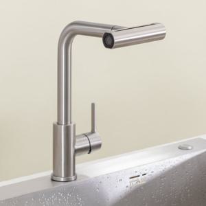 한샘 엠시스 JF-360S 와이드 폭포 수전 싱크대수전 4WAY 무광 스테인레스304