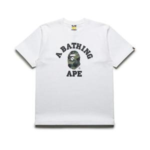 베이프 퍼스트 카모 컬리지 티셔츠 001TEL801011M WH0